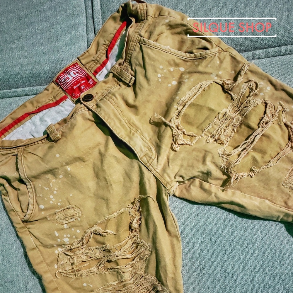 Jordan Craig - Utility Khaki Distressed Shorts